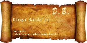 Dinga Balázs névjegykártya
