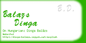 balazs dinga business card
