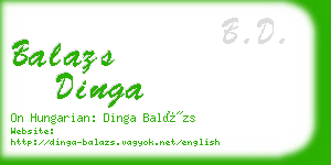 balazs dinga business card